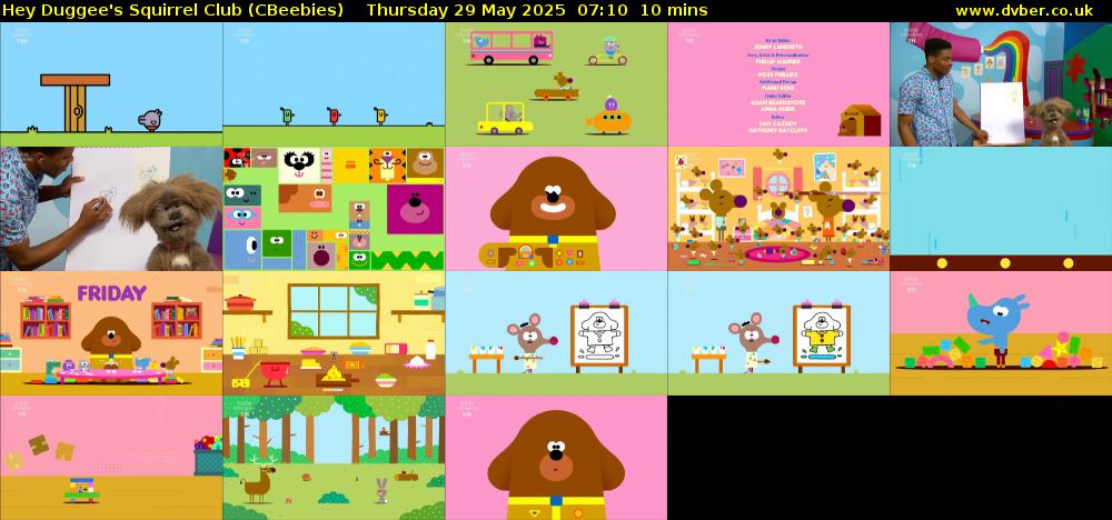 Hey Duggee's Squirrel Club (CBeebies) Thursday 29 May 2025 07:10 - 07:20