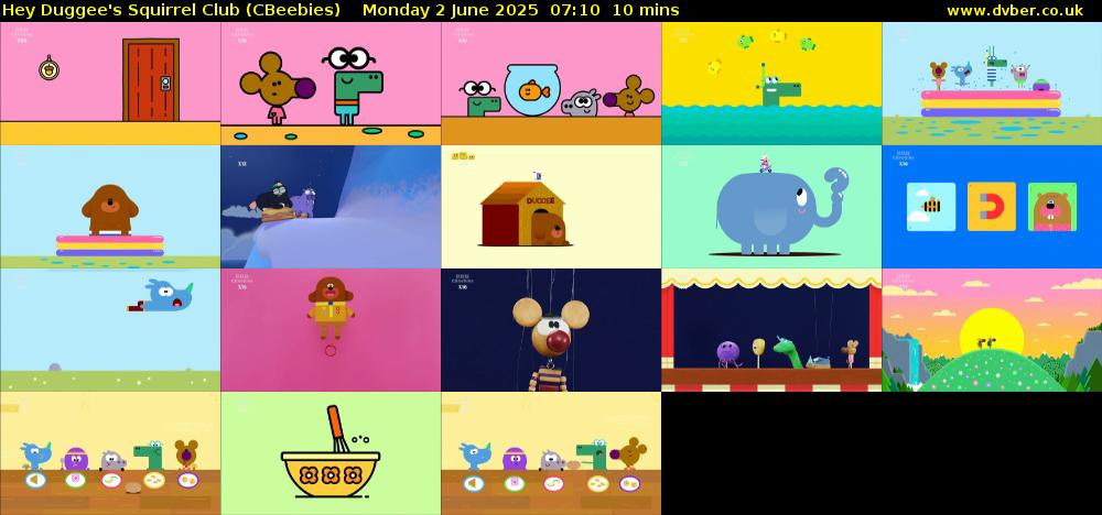 Hey Duggee's Squirrel Club (CBeebies) Monday 2 June 2025 07:10 - 07:20