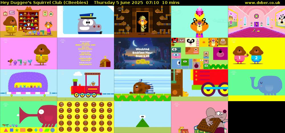 Hey Duggee's Squirrel Club (CBeebies) Thursday 5 June 2025 07:10 - 07:20