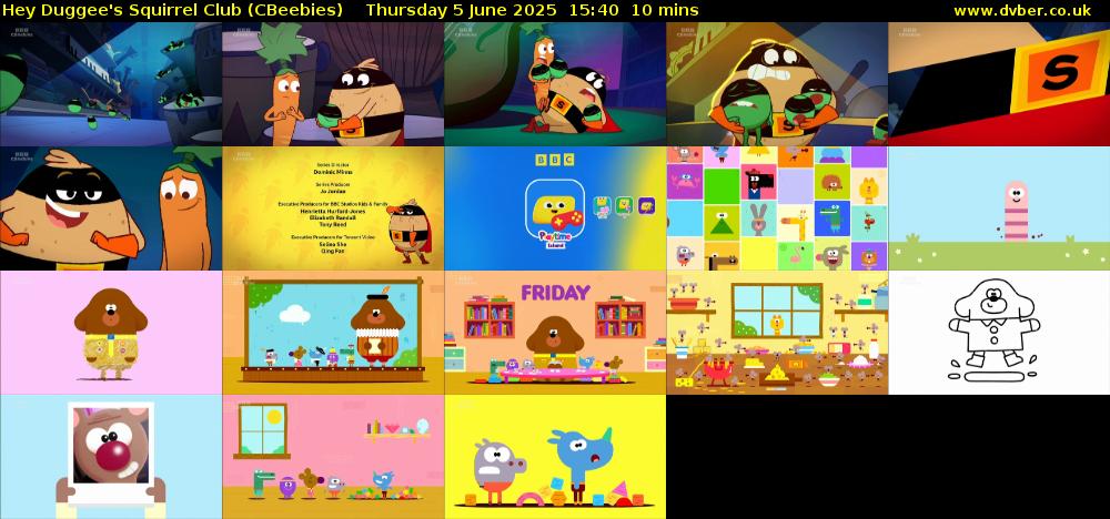 Hey Duggee's Squirrel Club (CBeebies) Thursday 5 June 2025 15:40 - 15:50