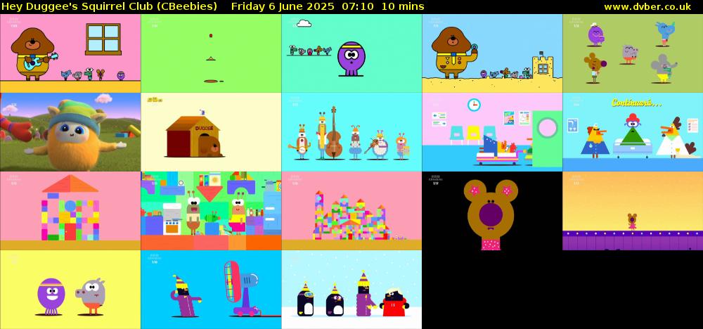 Hey Duggee's Squirrel Club (CBeebies) Friday 6 June 2025 07:10 - 07:20