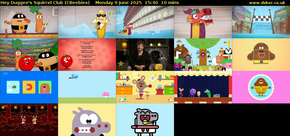 Hey Duggee's Squirrel Club (CBeebies) Monday 9 June 2025 15:40 - 15:50