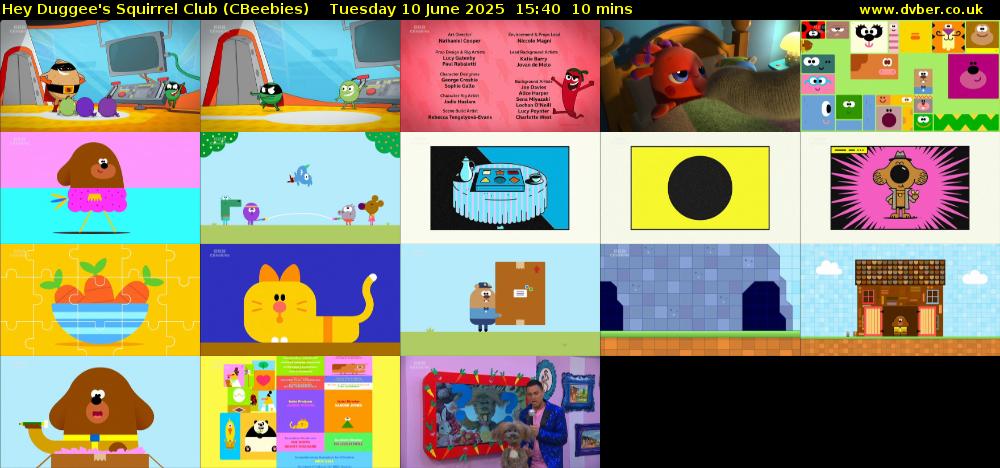 Hey Duggee's Squirrel Club (CBeebies) Tuesday 10 June 2025 15:40 - 15:50