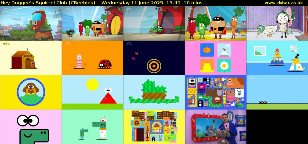 Hey Duggee's Squirrel Club (CBeebies) Wednesday 11 June 2025 15:40 - 15:50