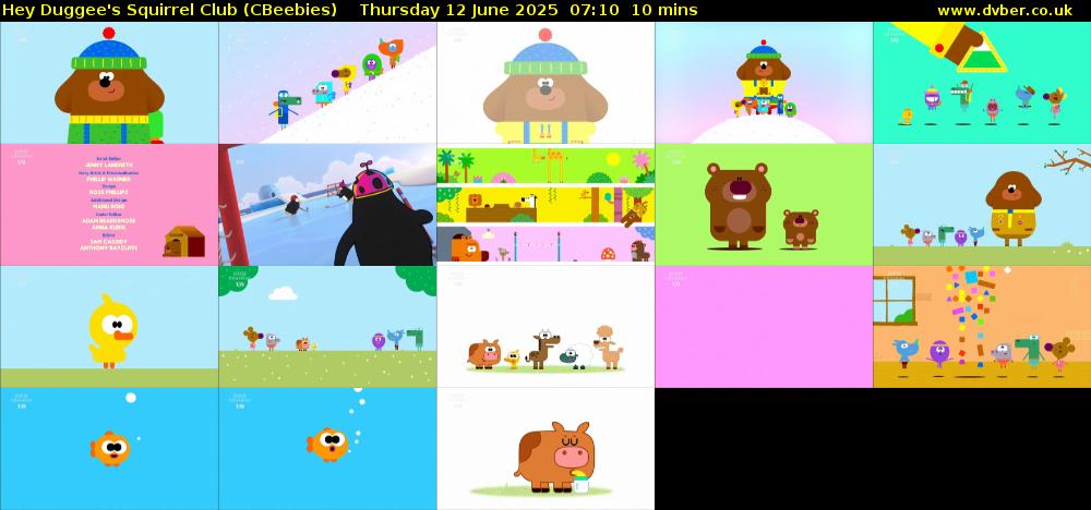 Hey Duggee's Squirrel Club (CBeebies) Thursday 12 June 2025 07:10 - 07:20