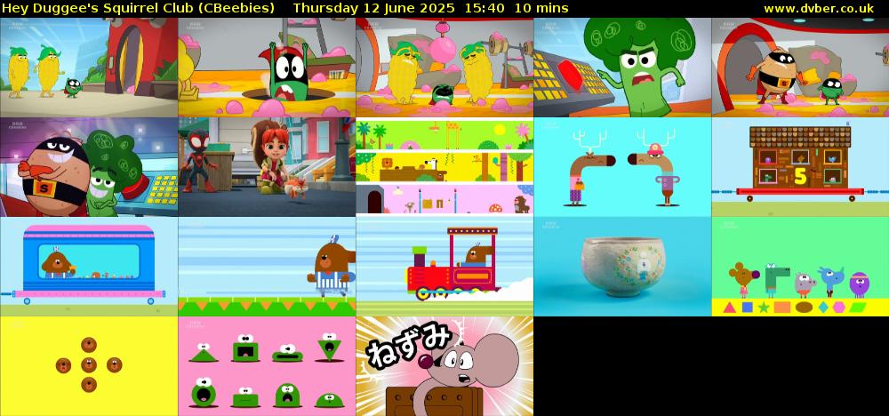Hey Duggee's Squirrel Club (CBeebies) Thursday 12 June 2025 15:40 - 15:50
