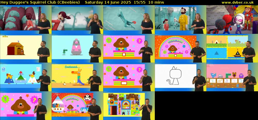Hey Duggee's Squirrel Club (CBeebies) Saturday 14 June 2025 15:55 - 16:05