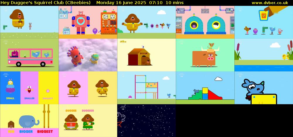 Hey Duggee's Squirrel Club (CBeebies) Monday 16 June 2025 07:10 - 07:20