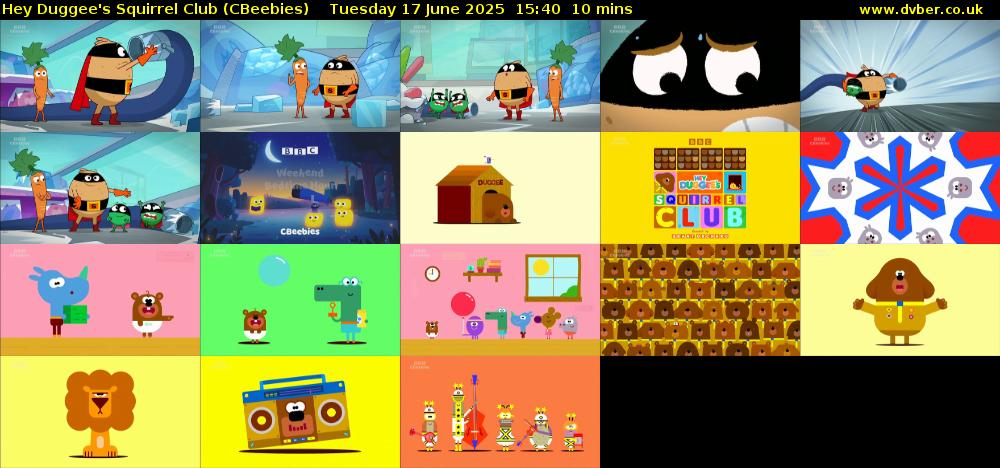 Hey Duggee's Squirrel Club (CBeebies) Tuesday 17 June 2025 15:40 - 15:50