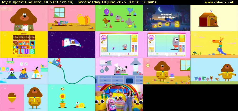 Hey Duggee's Squirrel Club (CBeebies) Wednesday 18 June 2025 07:10 - 07:20