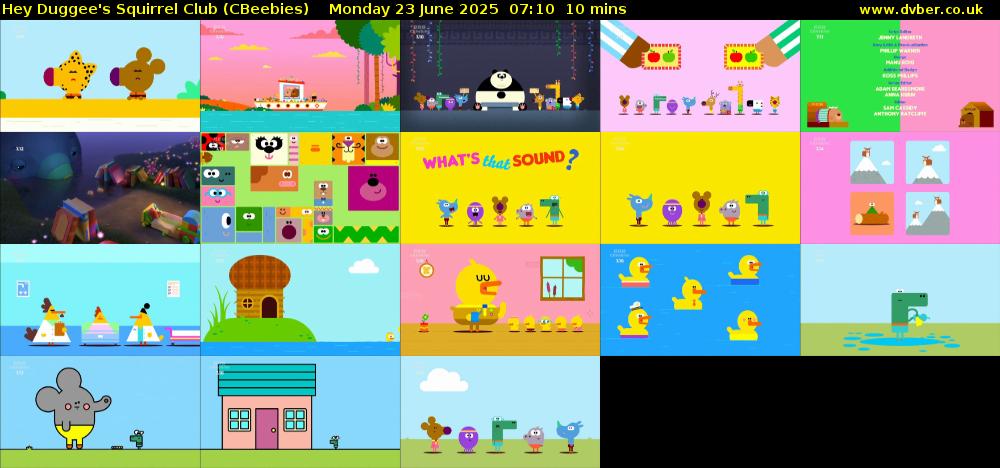 Hey Duggee's Squirrel Club (CBeebies) Monday 23 June 2025 07:10 - 07:20