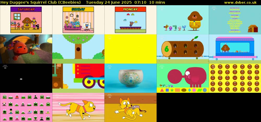 Hey Duggee's Squirrel Club (CBeebies) Tuesday 24 June 2025 07:10 - 07:20