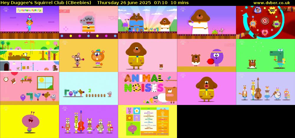 Hey Duggee's Squirrel Club (CBeebies) Thursday 26 June 2025 07:10 - 07:20
