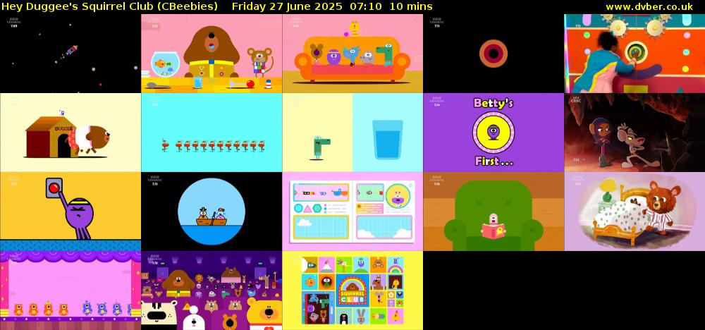 Hey Duggee's Squirrel Club (CBeebies) Friday 27 June 2025 07:10 - 07:20