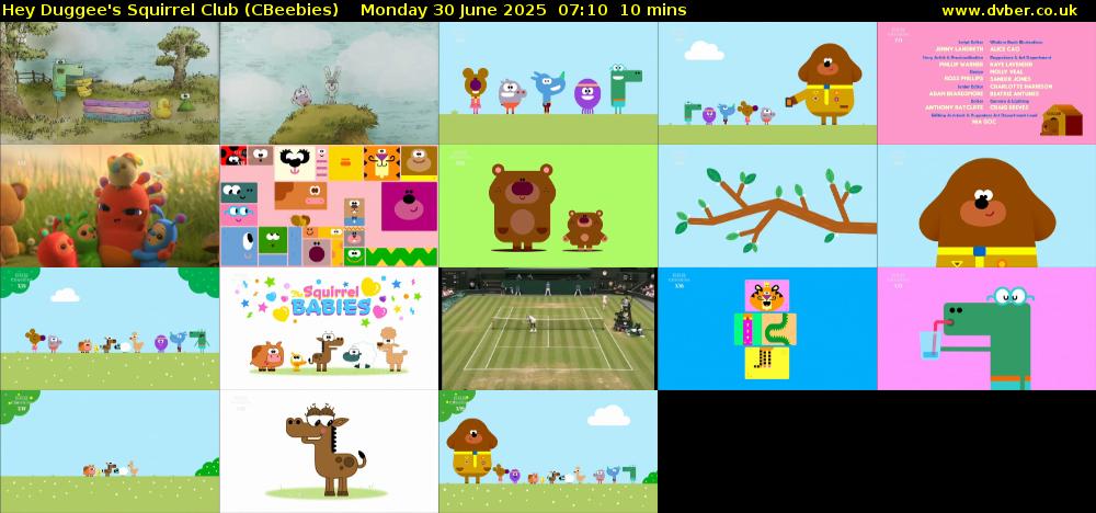 Hey Duggee's Squirrel Club (CBeebies) Monday 30 June 2025 07:10 - 07:20