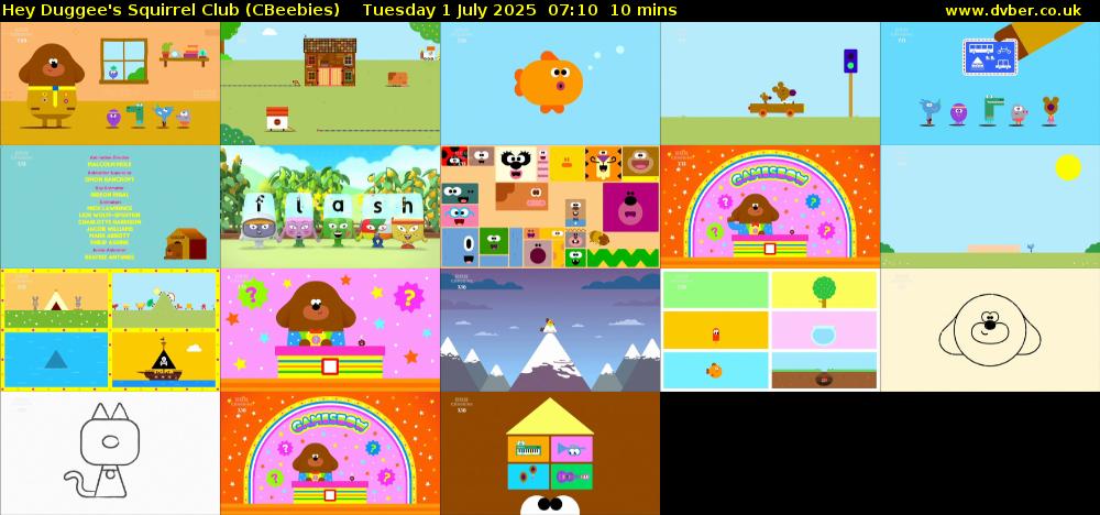 Hey Duggee's Squirrel Club (CBeebies) Tuesday 1 July 2025 07:10 - 07:20