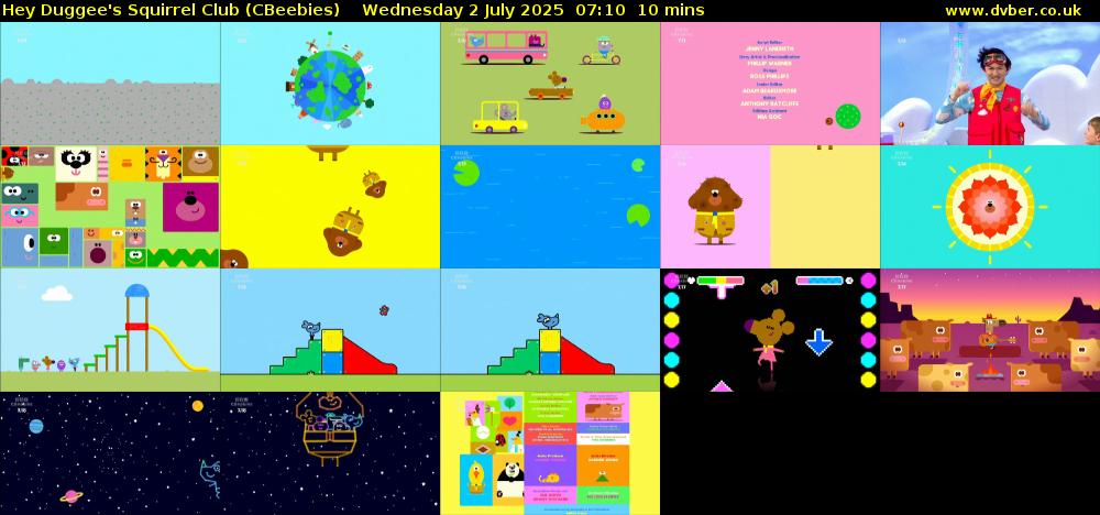 Hey Duggee's Squirrel Club (CBeebies) Wednesday 2 July 2025 07:10 - 07:20