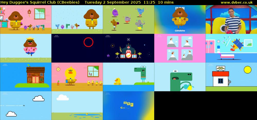 Hey Duggee's Squirrel Club (CBeebies) Tuesday 2 September 2025 11:25 - 11:35