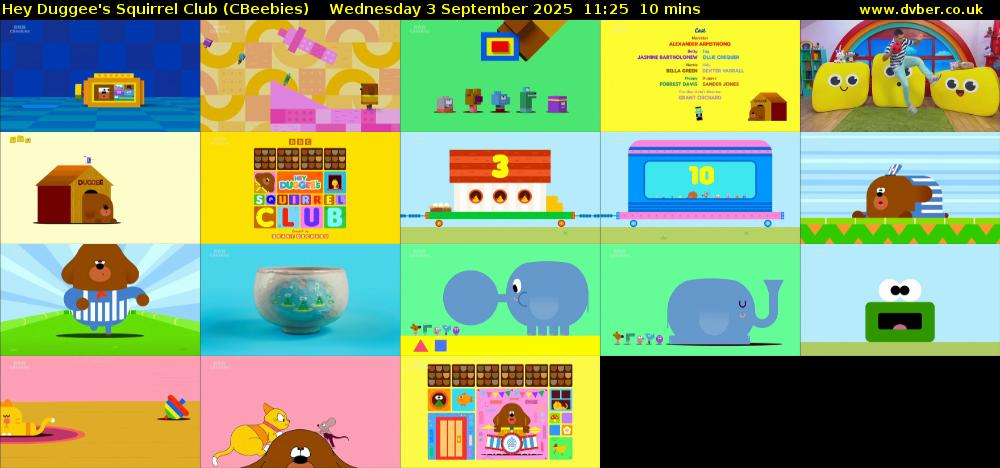 Hey Duggee's Squirrel Club (CBeebies) Wednesday 3 September 2025 11:25 - 11:35