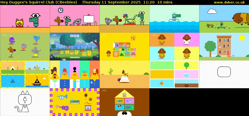 Hey Duggee's Squirrel Club (CBeebies) Thursday 11 September 2025 11:20 - 11:30
