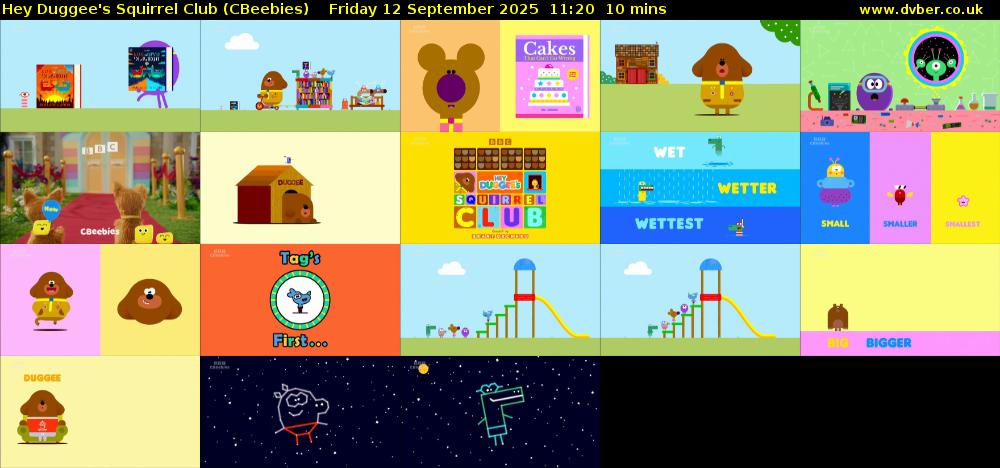 Hey Duggee's Squirrel Club (CBeebies) Friday 12 September 2025 11:20 - 11:30