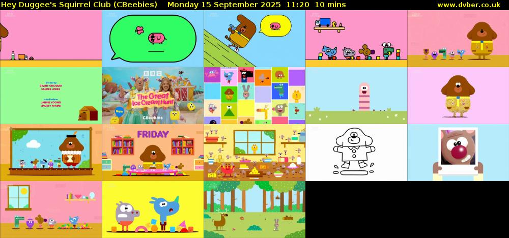 Hey Duggee's Squirrel Club (CBeebies) Monday 15 September 2025 11:20 - 11:30