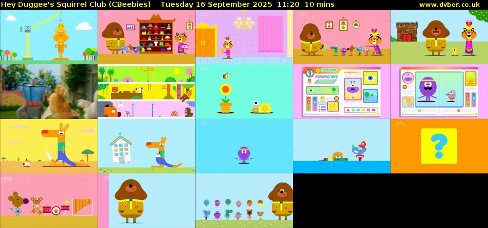 Hey Duggee's Squirrel Club (CBeebies) Tuesday 16 September 2025 11:20 - 11:30