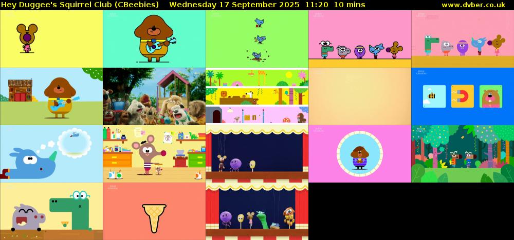 Hey Duggee's Squirrel Club (CBeebies) Wednesday 17 September 2025 11:20 - 11:30