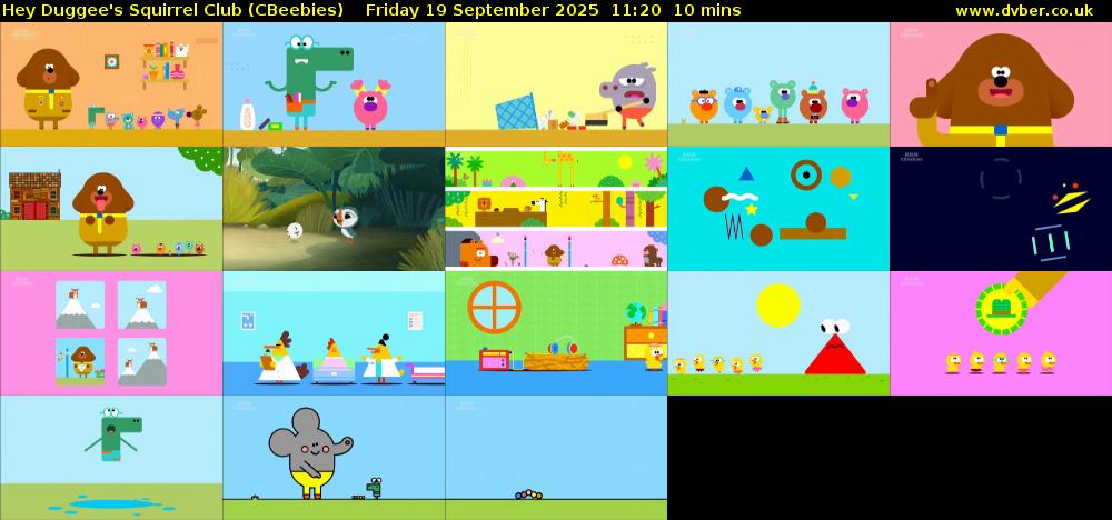 Hey Duggee's Squirrel Club (CBeebies) Friday 19 September 2025 11:20 - 11:30