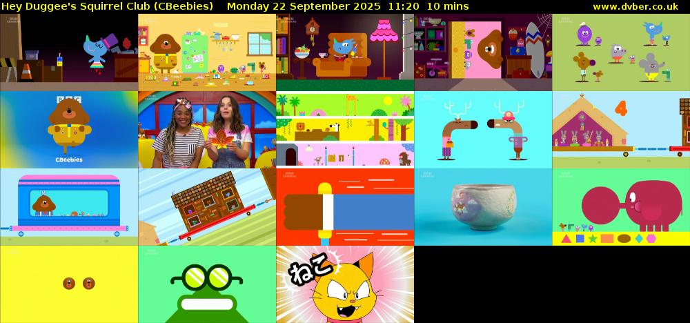 Hey Duggee's Squirrel Club (CBeebies) Monday 22 September 2025 11:20 - 11:30