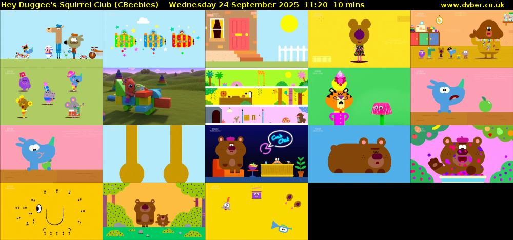 Hey Duggee's Squirrel Club (CBeebies) Wednesday 24 September 2025 11:20 - 11:30