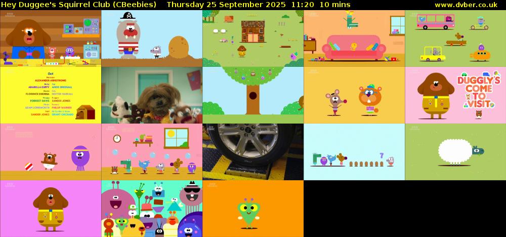 Hey Duggee's Squirrel Club (CBeebies) Thursday 25 September 2025 11:20 - 11:30