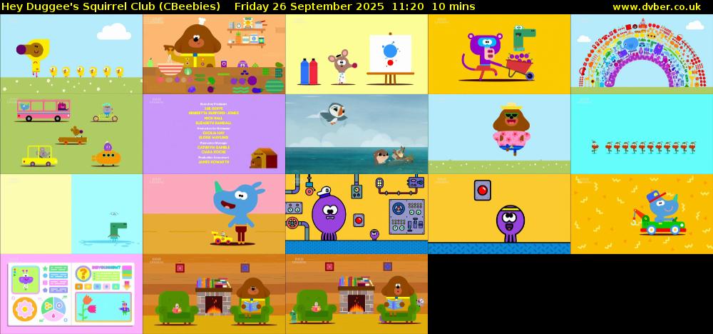 Hey Duggee's Squirrel Club (CBeebies) Friday 26 September 2025 11:20 - 11:30