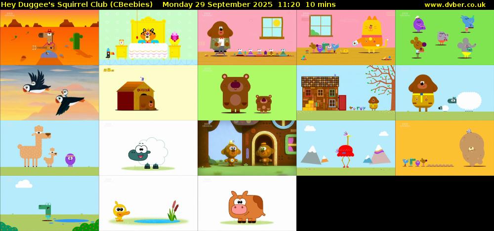 Hey Duggee's Squirrel Club (CBeebies) Monday 29 September 2025 11:20 - 11:30