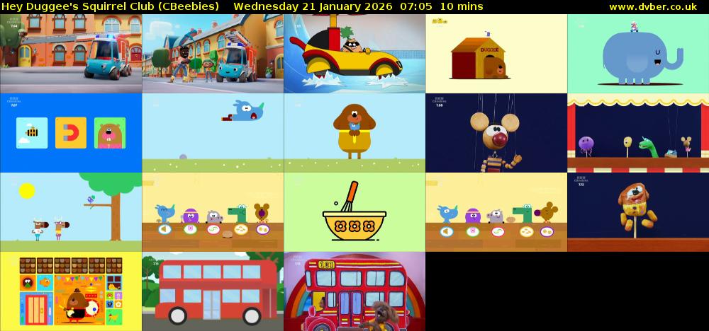 Hey Duggee's Squirrel Club (CBeebies) Wednesday 21 January 2026 07:05 - 07:15