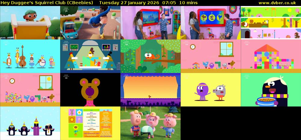 Hey Duggee's Squirrel Club (CBeebies) Tuesday 27 January 2026 07:05 - 07:15