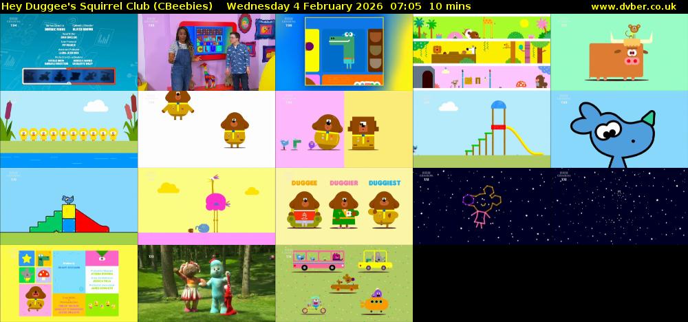 Hey Duggee's Squirrel Club (CBeebies) Wednesday 4 February 2026 07:05 - 07:15