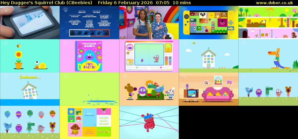 Hey Duggee's Squirrel Club (CBeebies) Friday 6 February 2026 07:05 - 07:15