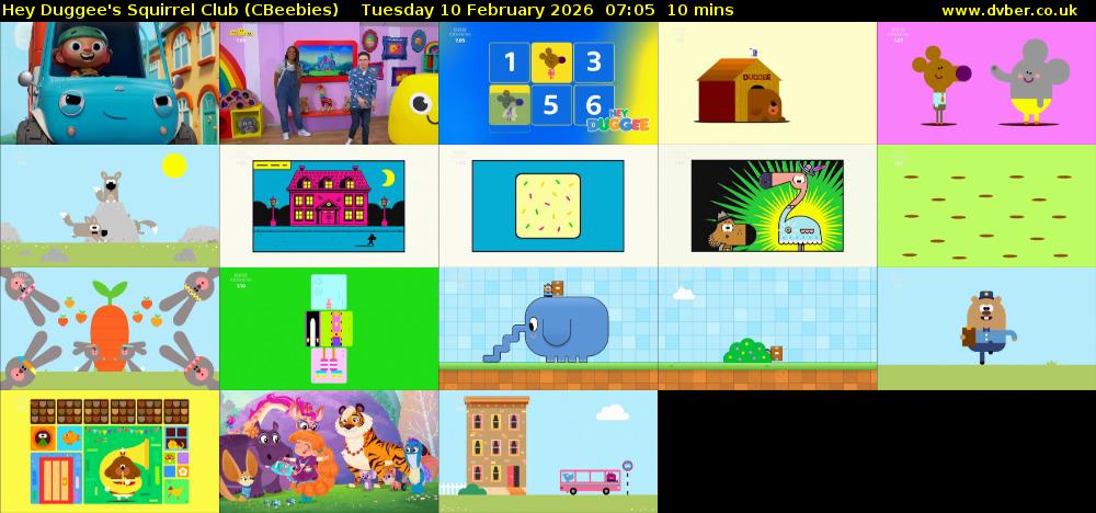 Hey Duggee's Squirrel Club (CBeebies) Tuesday 10 February 2026 07:05 - 07:15