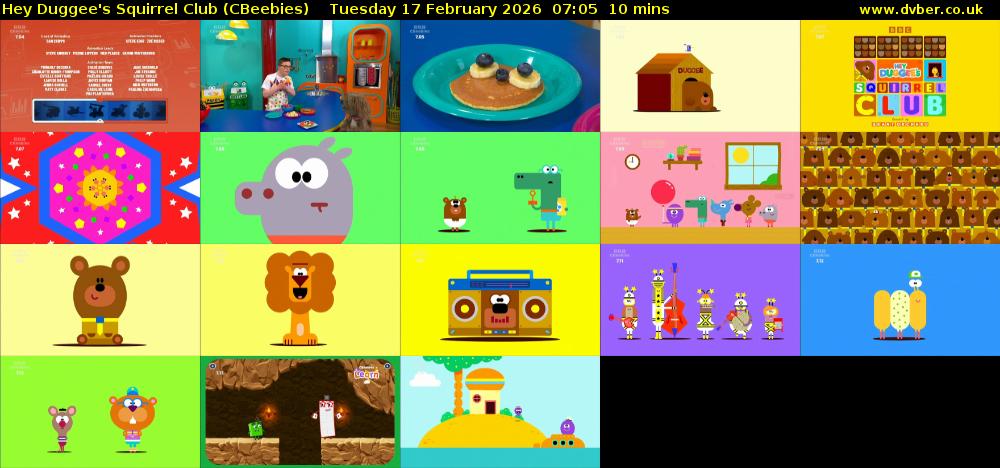 Hey Duggee's Squirrel Club (CBeebies) Tuesday 17 February 2026 07:05 - 07:15