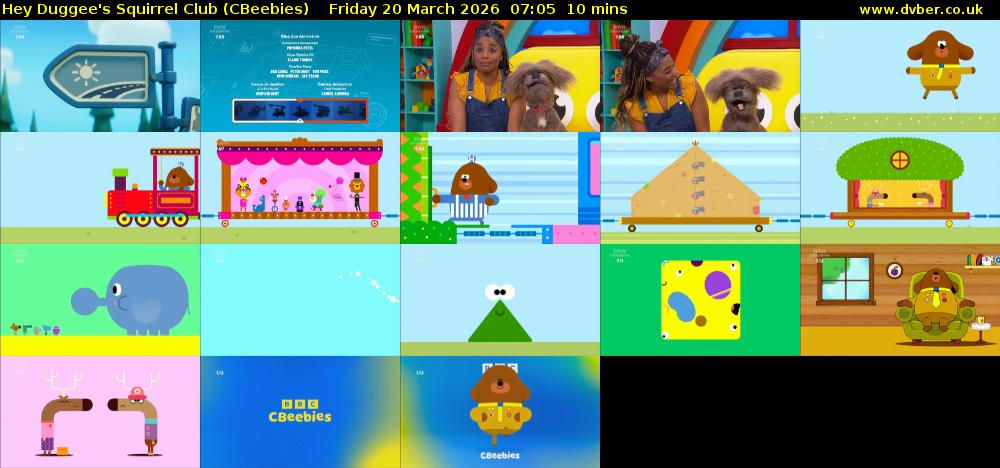 Hey Duggee's Squirrel Club (CBeebies) Friday 20 March 2026 07:05 - 07:15