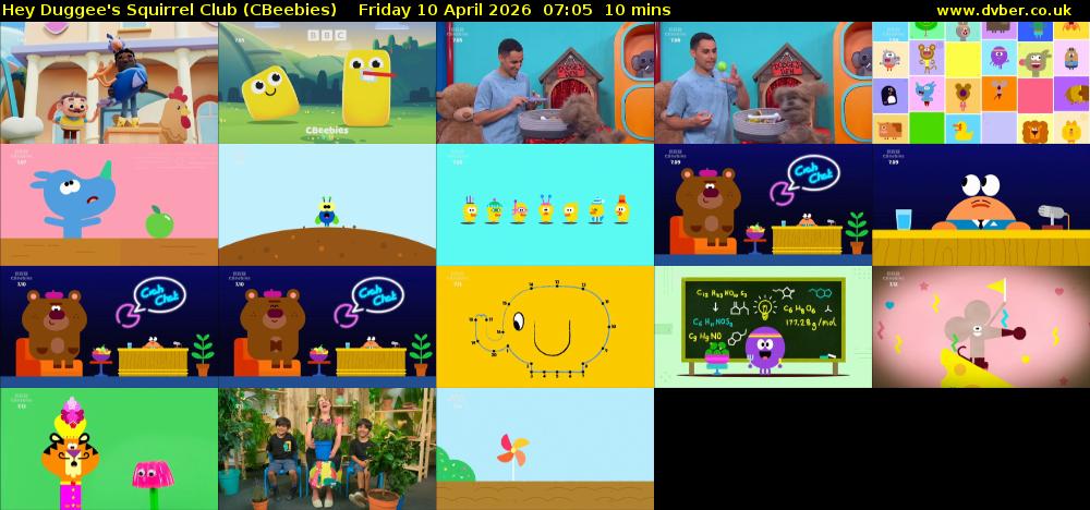 Hey Duggee's Squirrel Club (CBeebies) Friday 10 April 2026 07:05 - 07:15