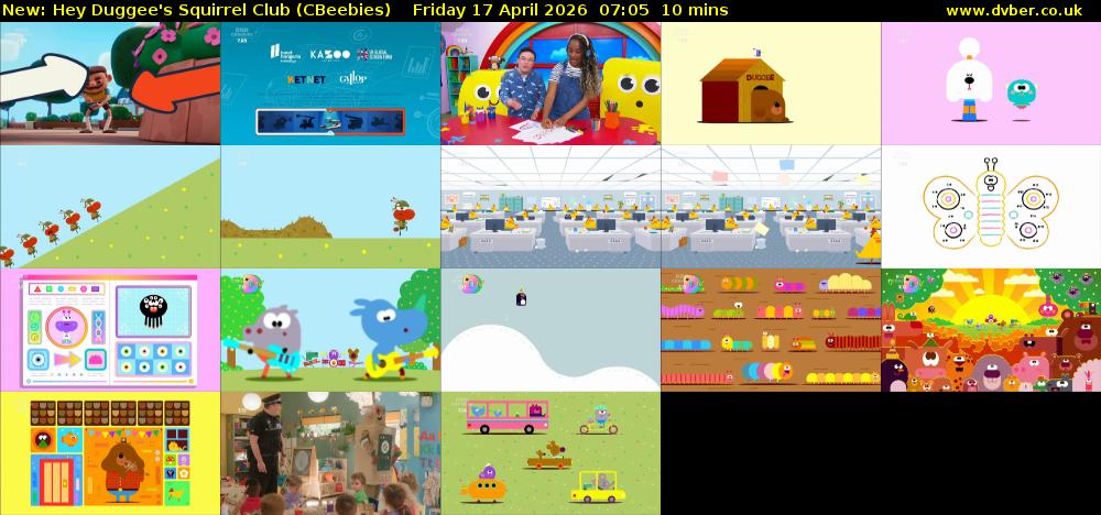 Hey Duggee's Squirrel Club (CBeebies) Friday 17 April 2026 07:05 - 07:15