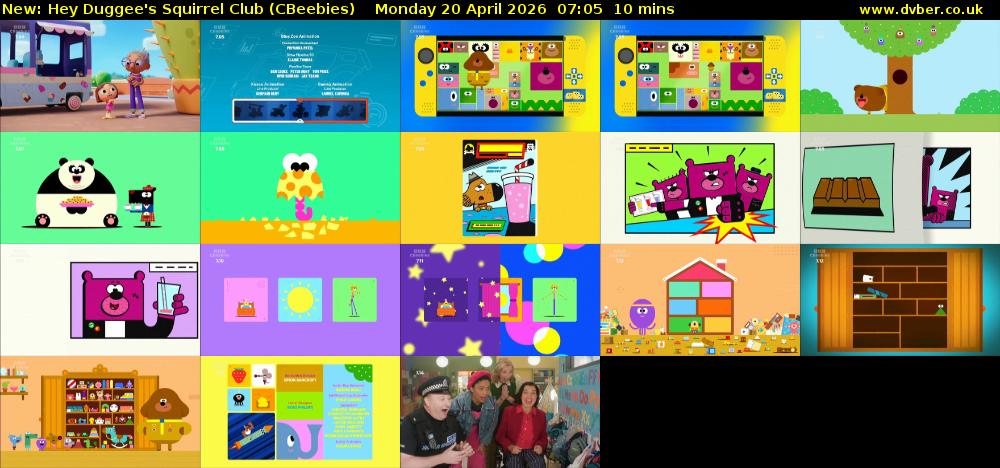 Hey Duggee's Squirrel Club (CBeebies) Monday 20 April 2026 07:05 - 07:15