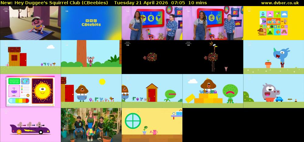 Hey Duggee's Squirrel Club (CBeebies) Tuesday 21 April 2026 07:05 - 07:15