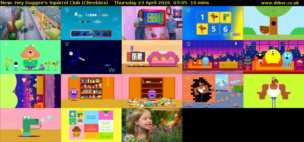 Hey Duggee's Squirrel Club (CBeebies) Thursday 23 April 2026 07:05 - 07:15