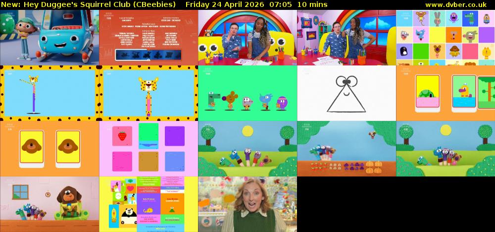 Hey Duggee's Squirrel Club (CBeebies) Friday 24 April 2026 07:05 - 07:15