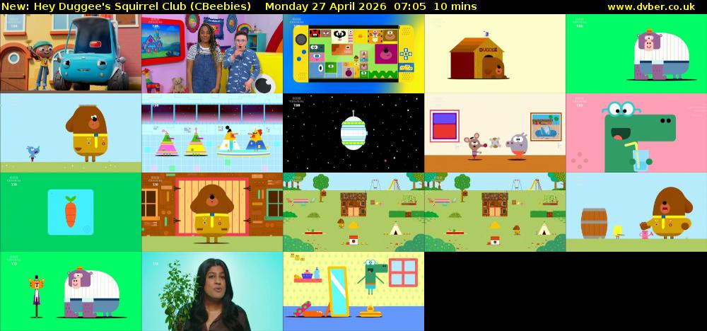 Hey Duggee's Squirrel Club (CBeebies) Monday 27 April 2026 07:05 - 07:15