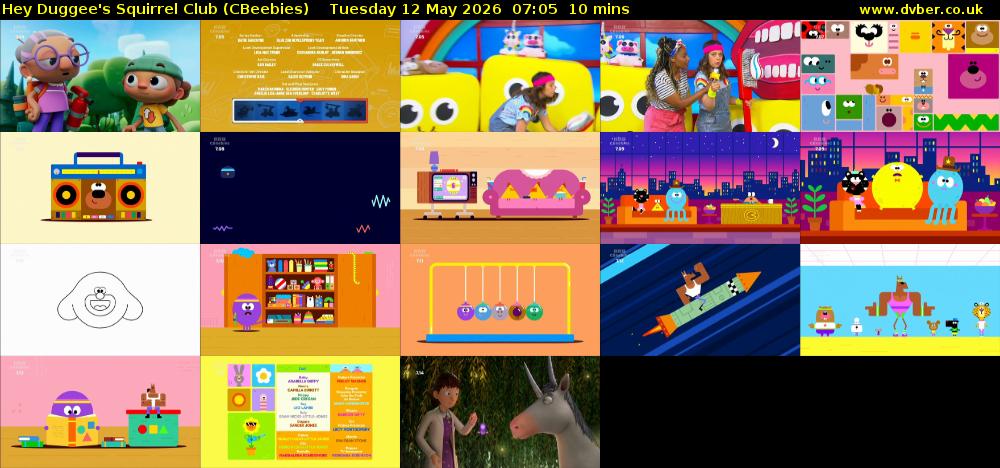 Hey Duggee's Squirrel Club (CBeebies) Tuesday 12 May 2026 07:05 - 07:15