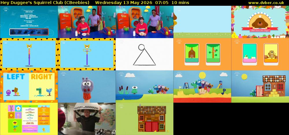 Hey Duggee's Squirrel Club (CBeebies) Wednesday 13 May 2026 07:05 - 07:15